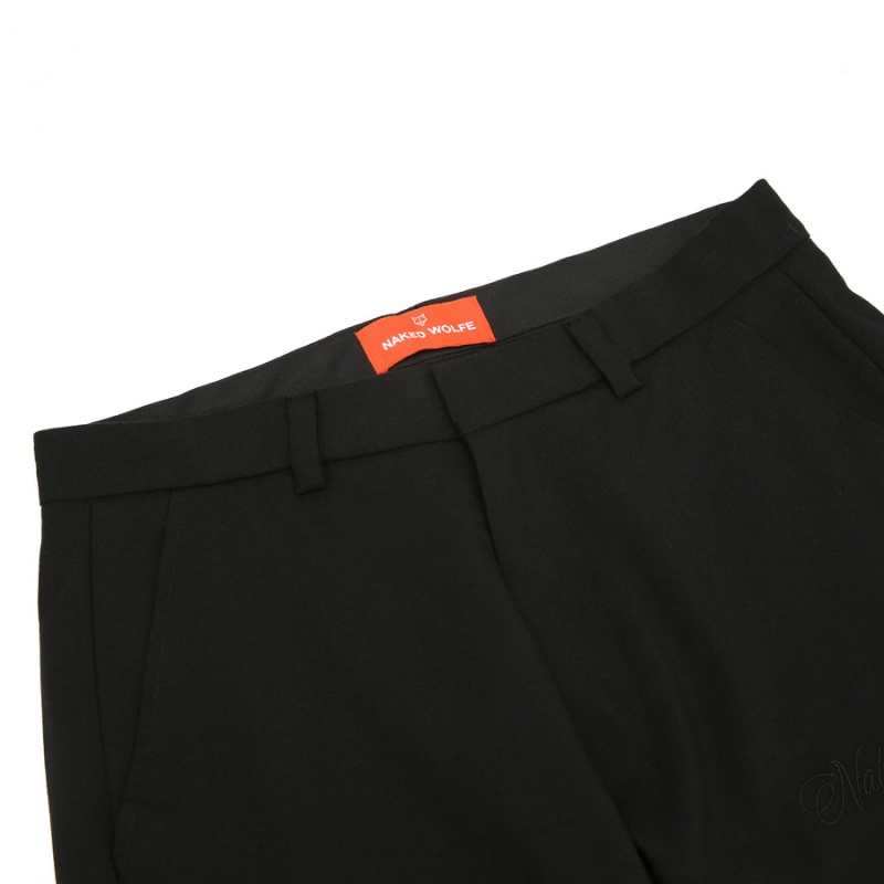 Pantaloni Barbati Naked Wolfe Flared Lână Negrii | YED8114BY