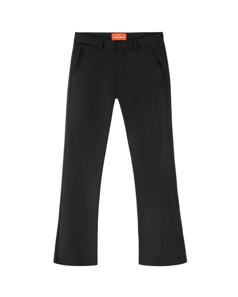 Pantaloni Barbati Naked Wolfe Flared Lână Negrii | YED8114BY